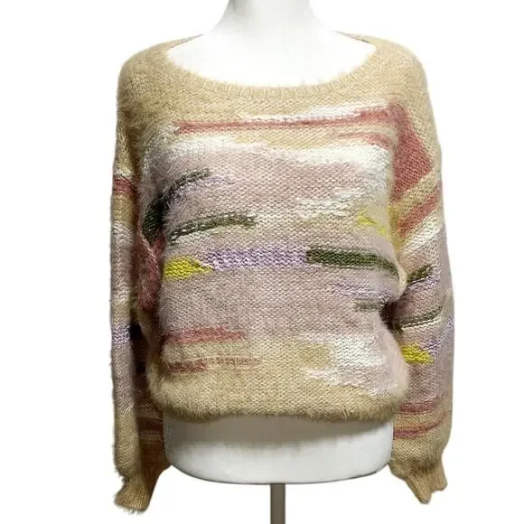 Anthropologie Pilcro Multi Jumper Sweater Oversized Cropped Size XS - Picture 1 of 7
